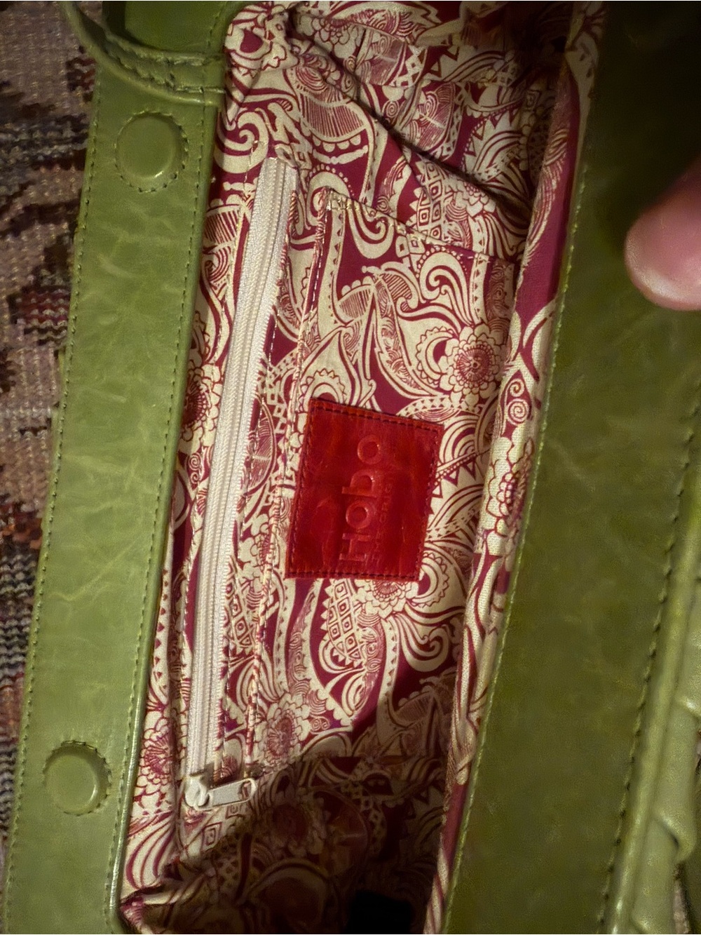 HOBO Lime Green Leather Shoulder Bag - Picture 5 of 6